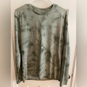Men’s Lululemon Fundamental Long Sleeve Shirt - Green Tie Dye